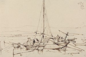 Chinese Boats, 1834 by George Chinnery