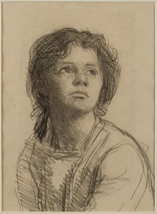Head and Shoulders of a Young Woman by George Clausen