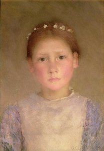 The Daisy Wreath - A Study in Low Light, 1890
