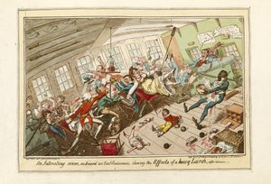 An Interesting Scene on Board an East-Indiaman, Showing the Effects of a Heavy Lurch