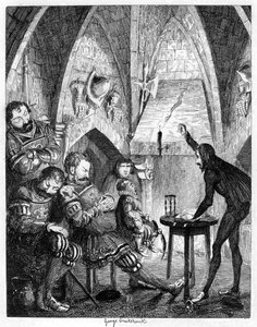 Edward Underhill the hot gospeller preaching to the giants in the by-ward or Gate Tower, 1840