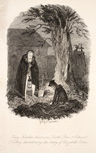 Guy Fawkes Discovers Doctor Dee & Edward Kelley Disinterring the Body of Elizabeth Orton, Illustration from Guy Fawkes, or the Gunpowder Treason: an Historical Romance, by William Harrison Ainsworth
