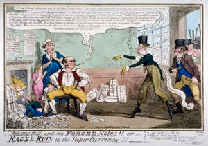Johnny Bull and his forged notes!!! by George Cruikshank
