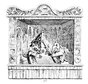 Judy urges Mr Punch to take the child by George Cruikshank