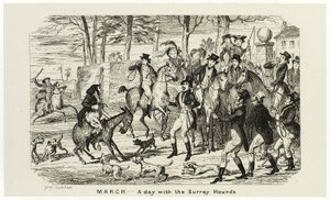 March - A Day With the Surrey Hounds from George Cruikshank