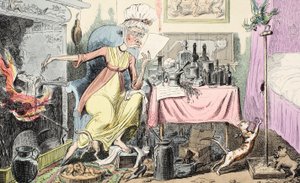 Mixing A Recipe for Corns, published 1835