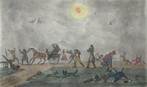 November - Old Style - Hover Through the Fog & Filthy Air by George Cruikshank