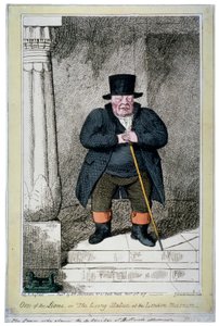 One of the Lions - or the Living Statue at the London Museum by George Cruikshank