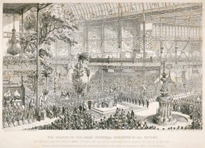 Opening of the Great Exhibition, Crystal Palace, Hyde Park, London, 1851 by George Cruikshank