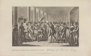 Outside of the Opera House at Night by George Cruikshank