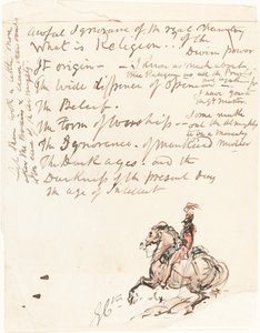 Sketch of Mounted Hussar by George Cruikshank