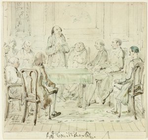 The Assembly of the Gifted: Mr. Bullock Addresses His Friends by George Cruikshank