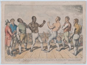 The Battle Between Cribb and Molineaux, September 28, 1811 by George Cruikshank