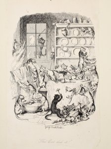 The Cat Did It, from The Greatest Plague of Life, 1847 by George Cruikshank