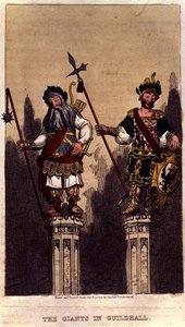 The Giants in Guildhall, pub. c.1824 by George Cruikshank