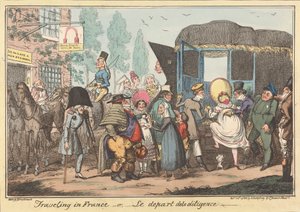 Traveling in France -or, -Le départ de la diligence by George Cruikshank