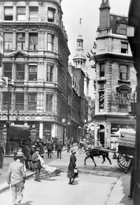 Cannon Street and St Mary Aldermary Church, London by George Davison Reid