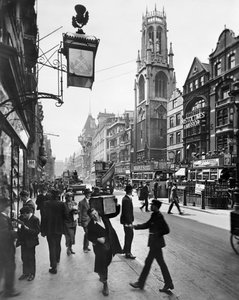 Fleet Street looking west, City of London, 1920s by George Davison Reid