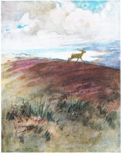 The air was close and heavy as he cantered down from the ridge by George Denholm Armour