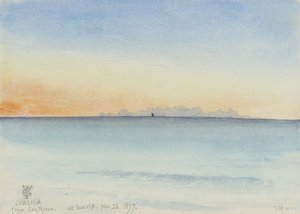 Corsica from San Remo at Sunrise, 7:30 am 26th November 1877 by George Douglas Tinling