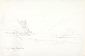 The Rhine at Castle Rheinstein by George Elbert Burr