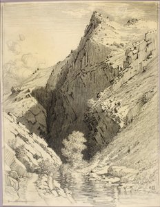 Untitled (transfer drawing for Bear Creek Canyon, Denver, Colorado) by George Elbert Burr