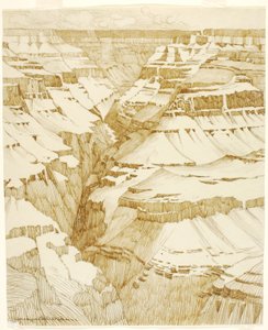 Untitled (transfer drawing for Grand Canyon) by George Elbert Burr