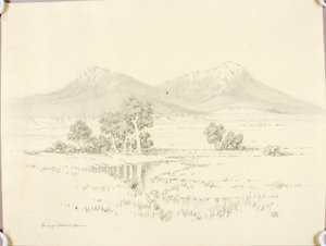 Untitled (transfer drawing for Spanish Peaks) by George Elbert Burr