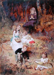 Five Children Playing in the Forest by George Elgar Hicks