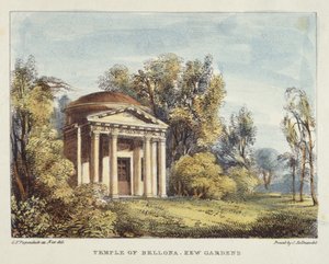 Temple of Bellona, Kew Gardens, plate 24 from Kew Gardens: A Series of Twenty-Four Drawings on Stone, engraved by Charles Hullmandel, published 1820 by George Ernest after Papendiek