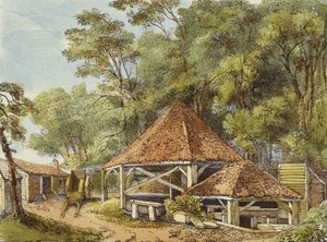 Water Works, Kew Gardens, plate 22 from Kew Gardens: A Series of Twenty-Four Drawings on Stone, engraved by Charles Hullmandel, published 1820 by George Ernest after Papendiek