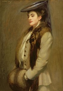 Portrait of a lady with fur stole and muff