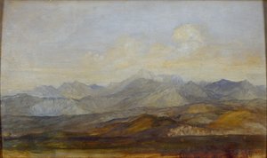 The Carrara Mountains from Pisa by George Frederick Watts