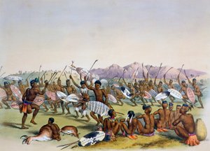 Zulu Hunting Dance Near the Engooi Mountains, 1849 by George French Angas