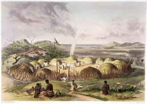 Zulu Kraal near Umlazi, Natal by George French Angas
