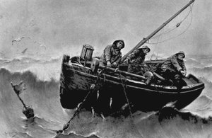 Herring fishing. Illustration by Haquette, Georges Jean Marie.