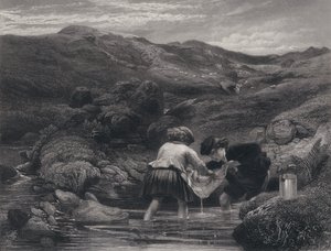 Illustration for Auld Lang Syne by Robert Burns (engraving)