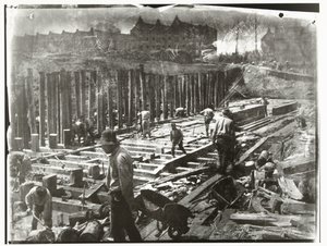 Construction Workers in a Construction Pit on Van Diemenstraat in Amsterdam by George Hendrik Breitner
