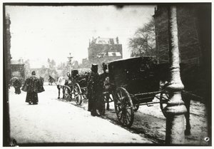 View of Leidseplein in Amsterdam with Carriages on a Winter Day by George Hendrik Breitner