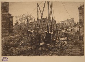 Scene in a Dutch City with Pile Driver in Foreground by George Hendrik Breitner