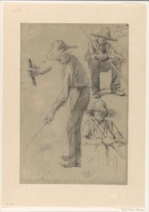 Sketch Sheet with Studies of a Gardener by George Hendrik Breitner