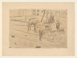 Construction Work in the Sint Agnietenstraat in Amsterdam by George Hendrik Breitner
