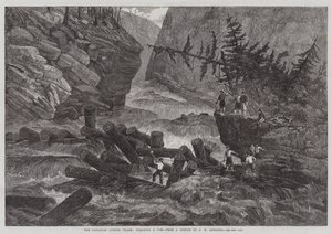 The Canadian Lumber Trade, clearing a Jam by George Henry Andrews