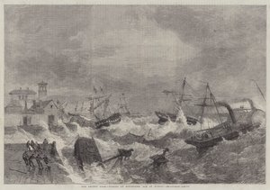 The Recent Gale, Wrecks at Kingstown, Bay of Dublin by George Henry Andrews