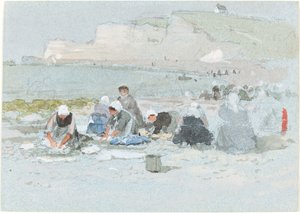 Washerwomen on the Beach at Etretat