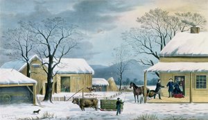 Home to Thanksgiving, engraved by J. Schulfer, pub. by Currier and Ives, 1867