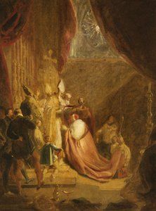 Wolsey Receiving the Cardinals Hat in Westminster Abbey by George Henry Harlow
