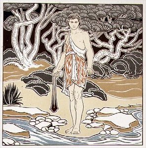 David, cartoon for sgraffito decoration, from Vol XIII of `The Studio` magazine, pub. 1898