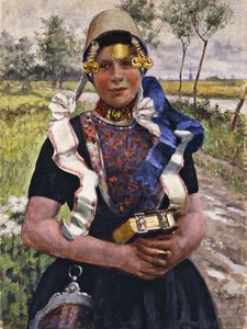 Dutch Finery, A Marken Girl by George Hitchcock
