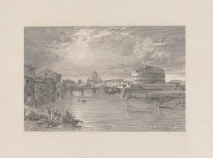 Rome; Bridge and Castle of St. Angelo on the Tyber by George Hollis